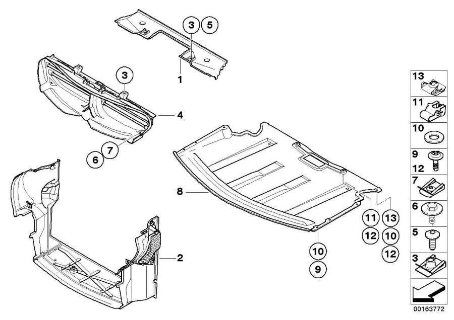 Diagram Shielding, engine COMPARTMENT/AIR ducts for your 2015 BMW M6   