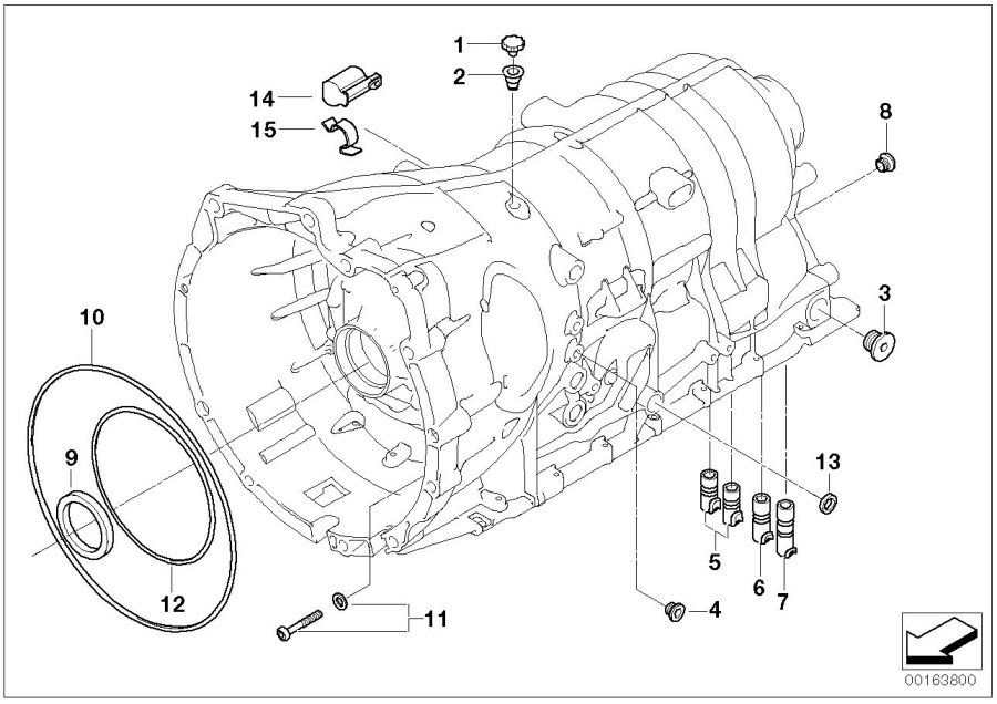 Diagram GA6HP19Z housing with mounting parts for your BMW