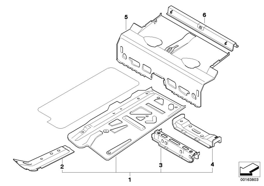 Diagram FLOOR PARTS REAR INTERIOR for your MINI