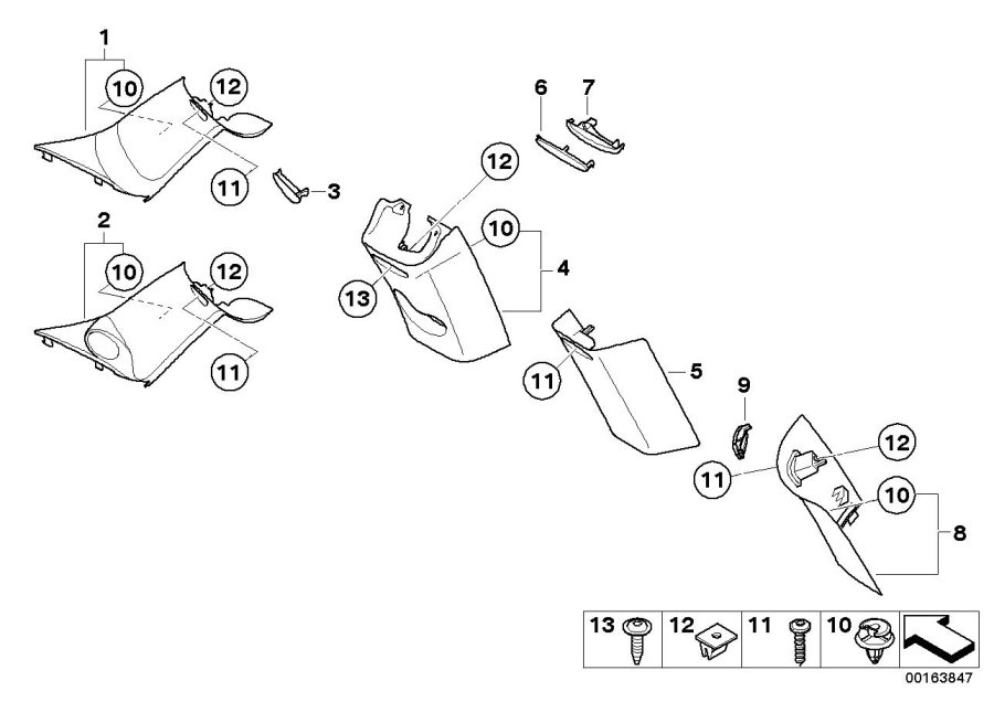 Diagram Trim panel A- / B- / C-Column for your MINI