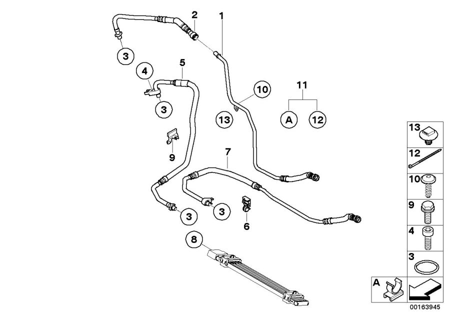 Diagram Transmission oil cooler line for your 2010 BMW Hybrid X6   