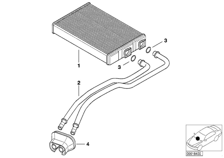 Diagram Heater radiator Behr for your BMW