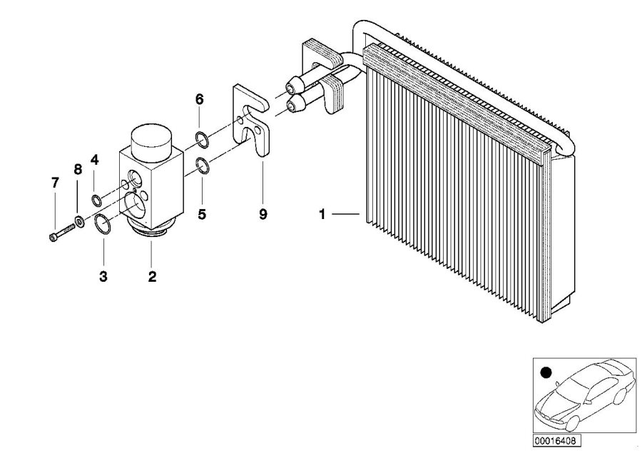 Diagram Evaporator / Expansion valve for your BMW