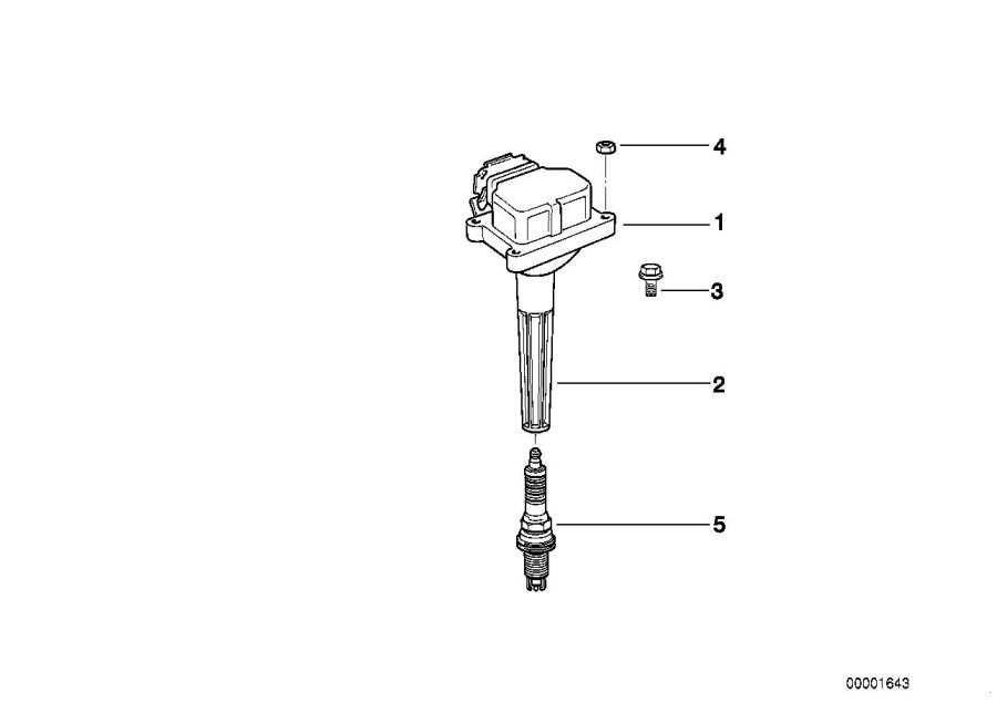 Diagram Igtn. coil/sparkplug connector/sparkplug for your 2001 BMW 525i   
