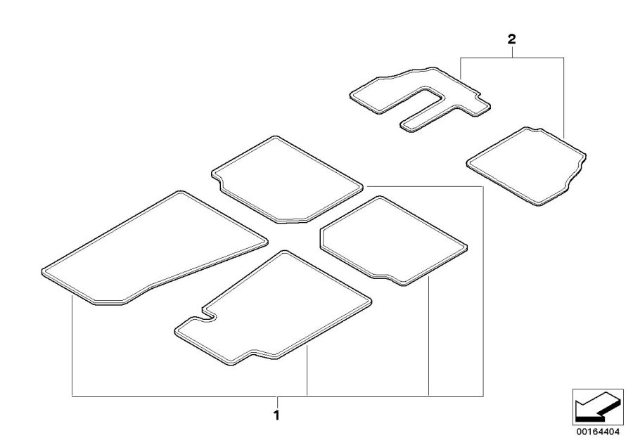 Diagram Floor Mat Set for your 2022 BMW 530e   