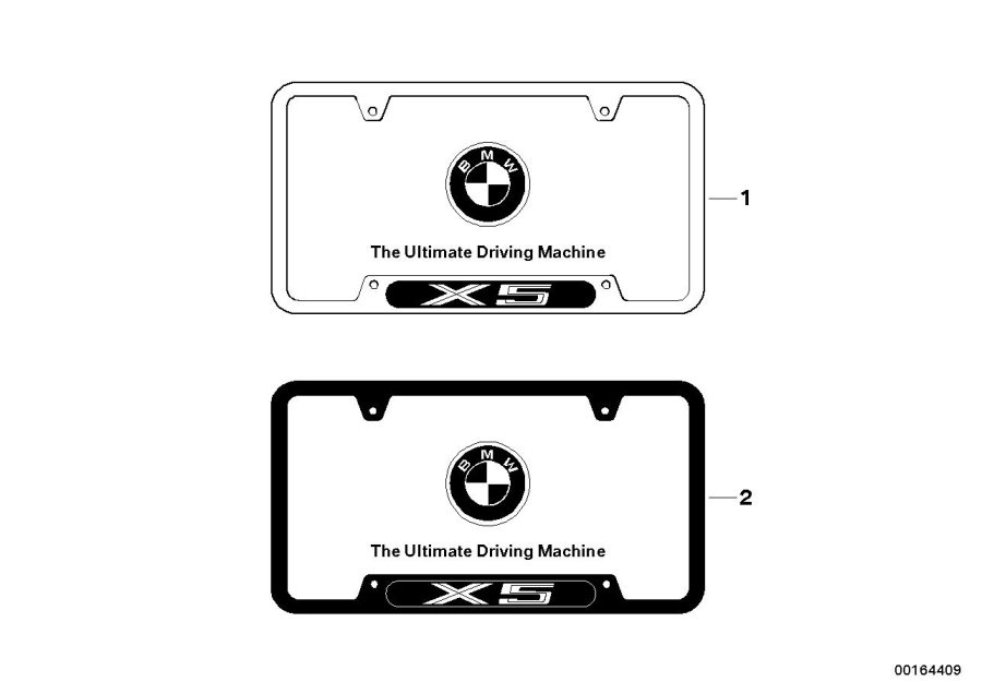 Diagram License plate frame for your 2001 BMW Z3   