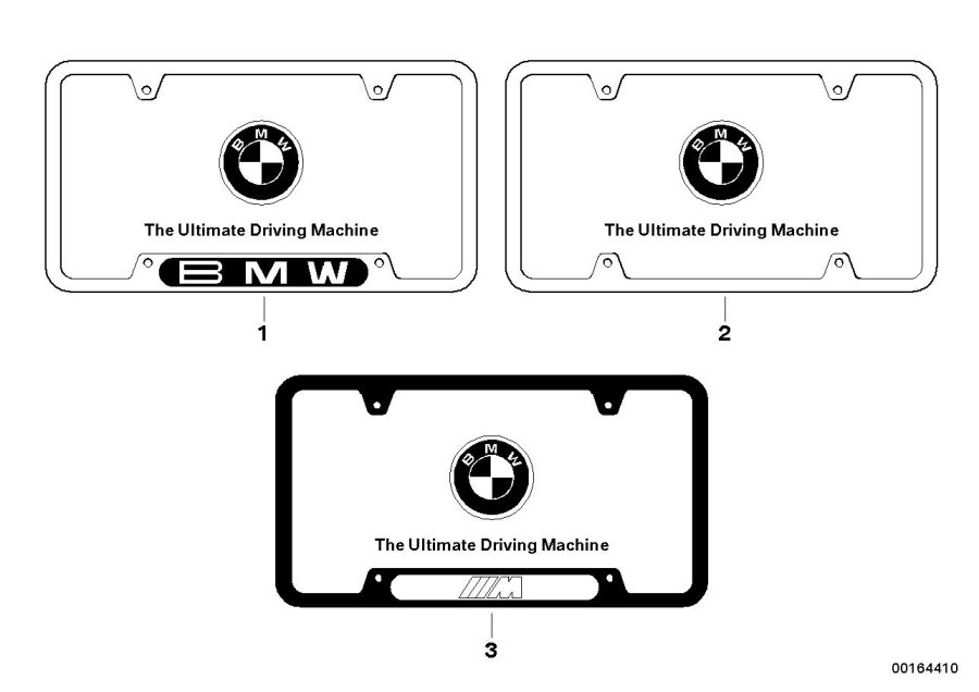 Diagram License plate frame for your BMW 740i  