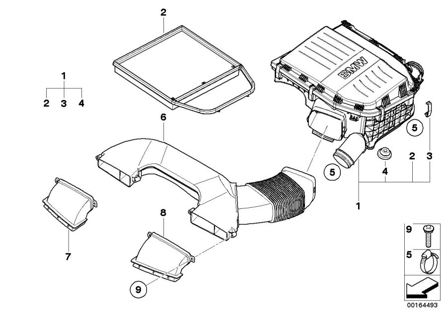 Diagram Intake silencer / Filter cartridge Intake silencer / Filter cartridge for your 2009 BMW 135i   