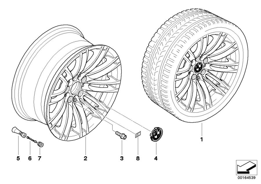 Diagram BMW alloy wheel, M double spoke 219 for your BMW M3  