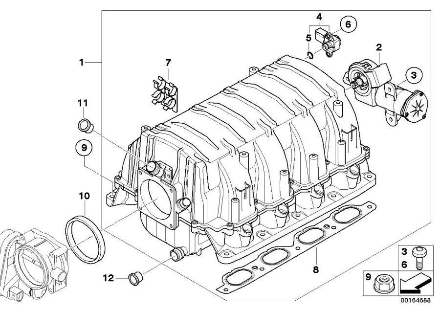 Diagram Intake manifold system for your 2007 BMW X3   