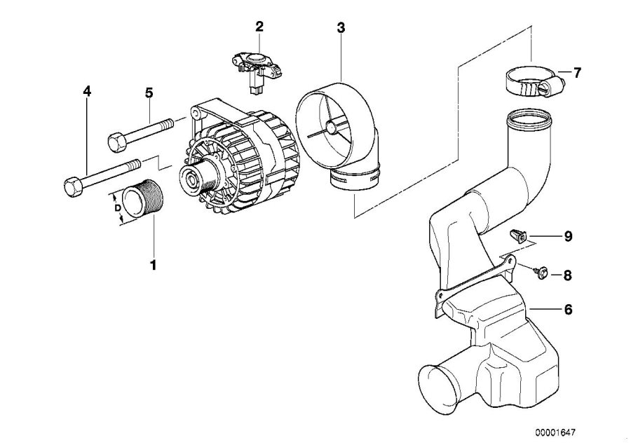 Diagram Alternator parts 140A for your 2002 BMW M3   