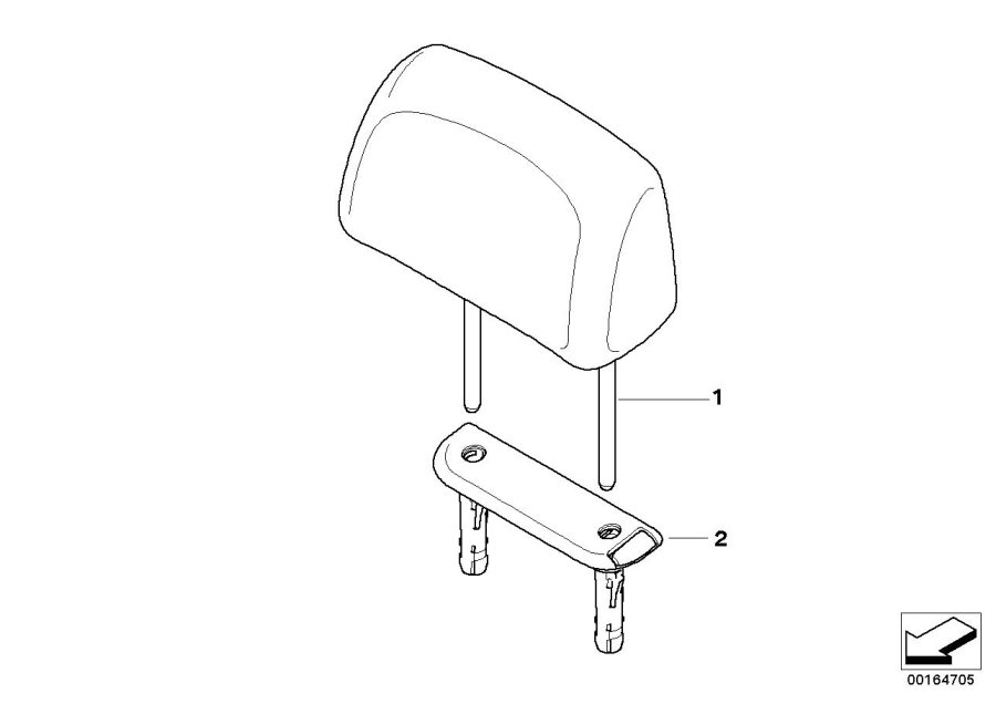 Diagram Rear seat head restraint for your 1988 BMW M6   