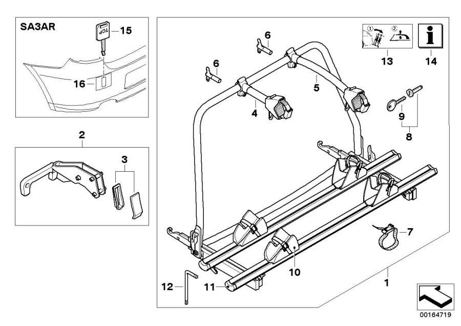 Diagram Rear rack, US for your 2009 BMW 335i Coupe  