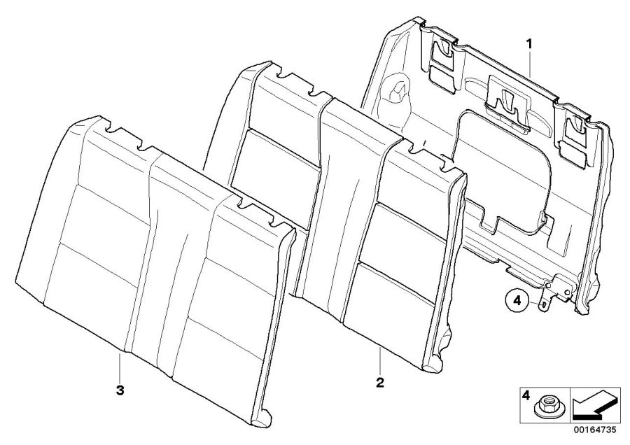 Diagram Seat rear, upholstery & cover base seat for your BMW M6  