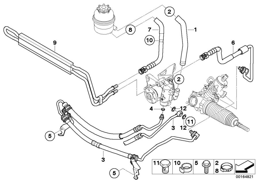 Diagram Hydro steering-oil pipes for your 2021 BMW X3   