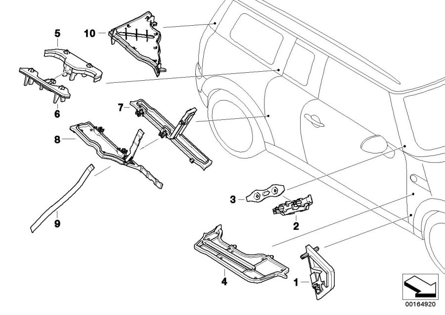 Diagram Box section cover, side frame, right for your MINI