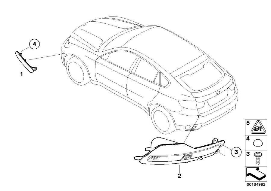 Le diagramme Catadioptre / feu arrière de brouillard pour votre BMW