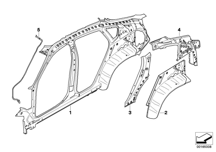 Diagram Single components for body-side frame for your BMW