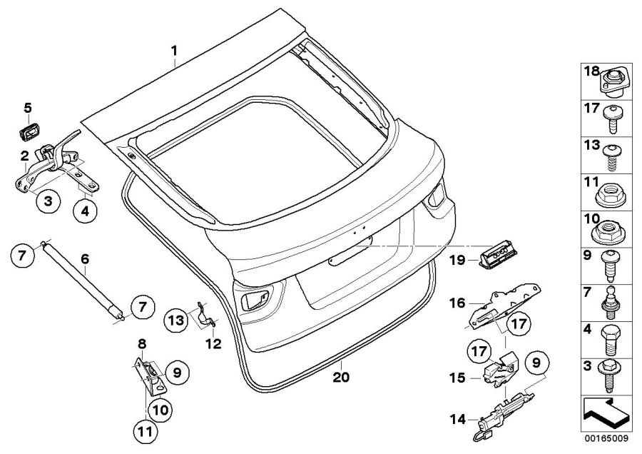 Diagram Trunk lid for your 2014 BMW 435iX   