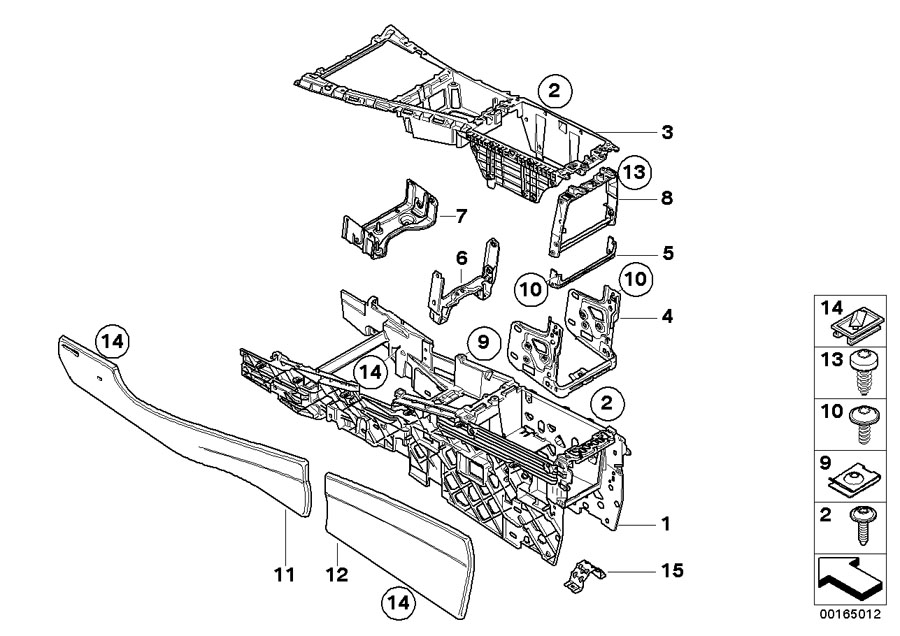 Diagram Mount, center console for your 2006 BMW M6   