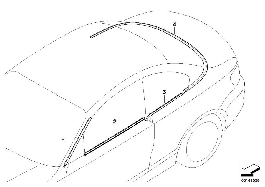 Diagram Conversion, exterior strips for your BMW