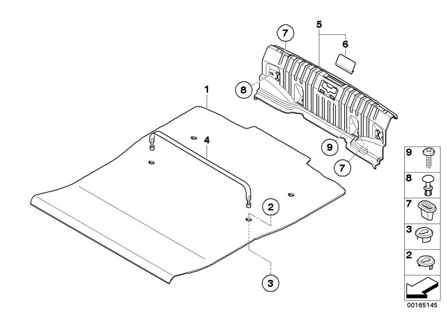 Diagram Trim panel, trunk floor for your BMW