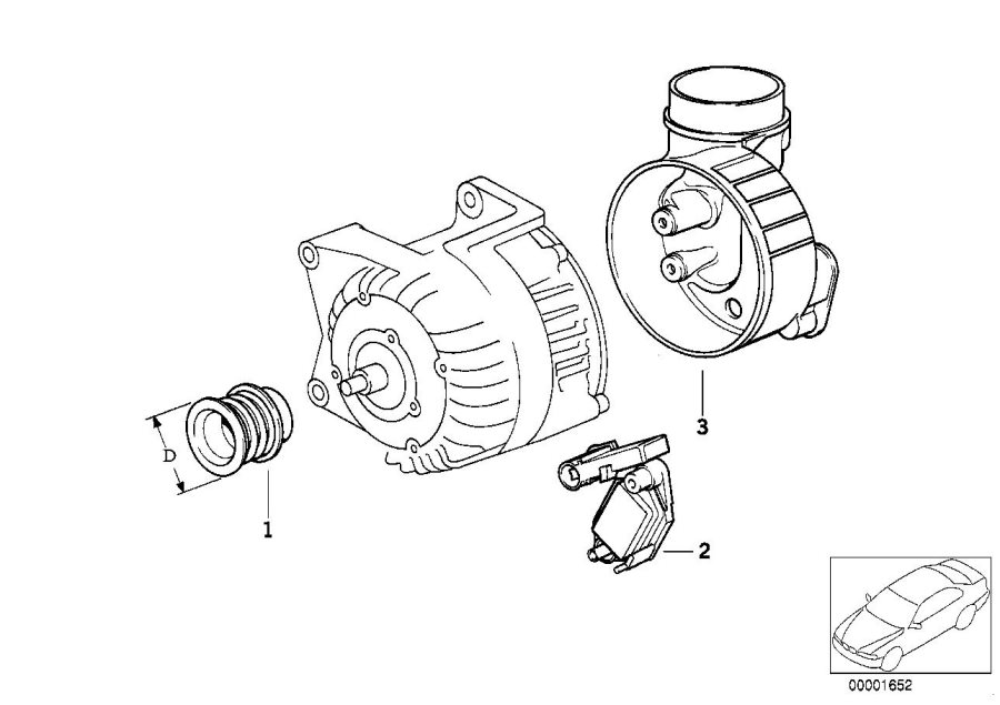 Diagram Alternator, individual parts 115A for your BMW M6  