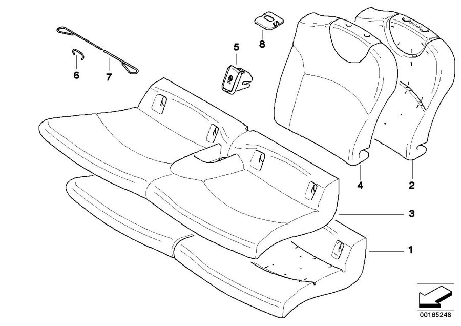 Diagram Seat rear, upholstery & cover base seat for your MINI