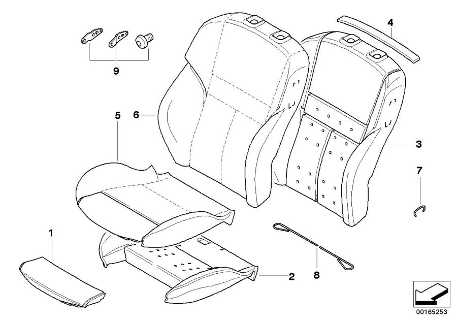 Diagram Seat, front, uphlstry, cover, Sport seat for your 2023 BMW X3  30eX 