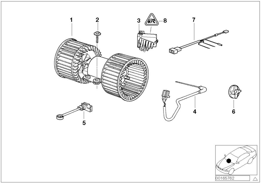Diagram Electric parts F automatic air condition for your 1998 BMW 740i   