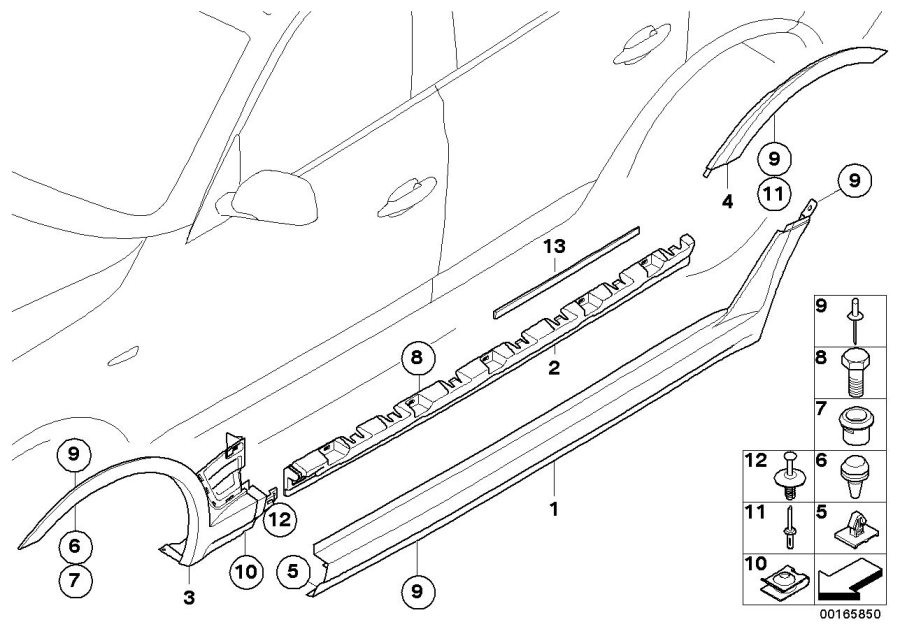 Diagram Cover door sill / wheel arch for your 2018 BMW X2 28iX  