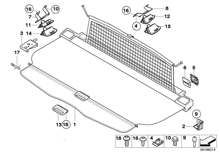 Diagram Extending cargo cover/partition net for your 2007 BMW M6   