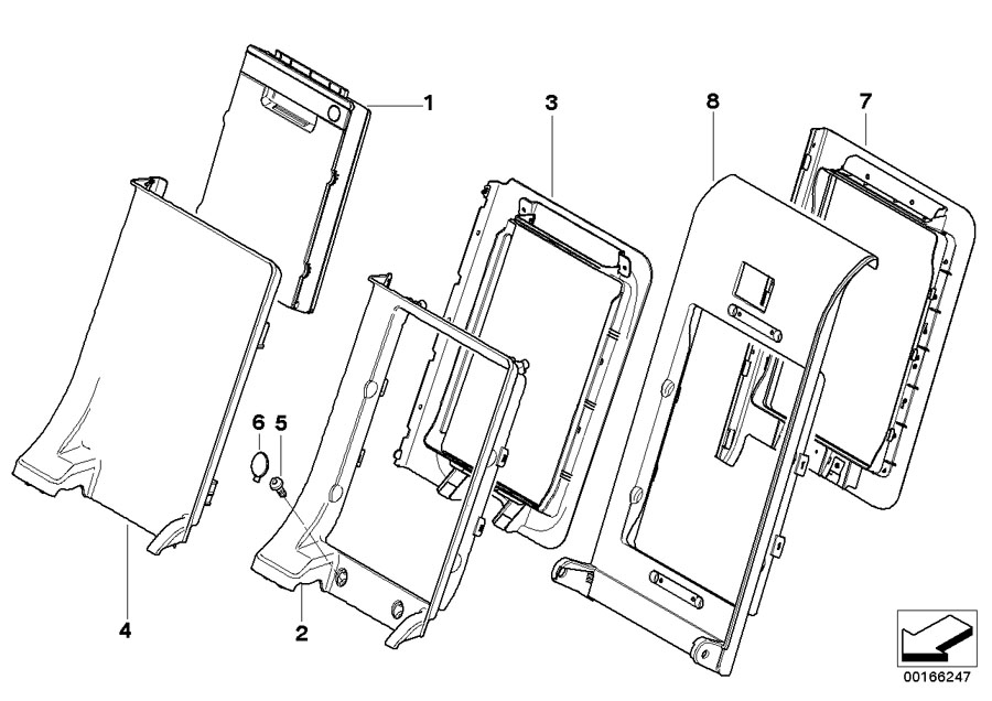 Diagram Rear seat ski bag for your 2009 BMW M6   