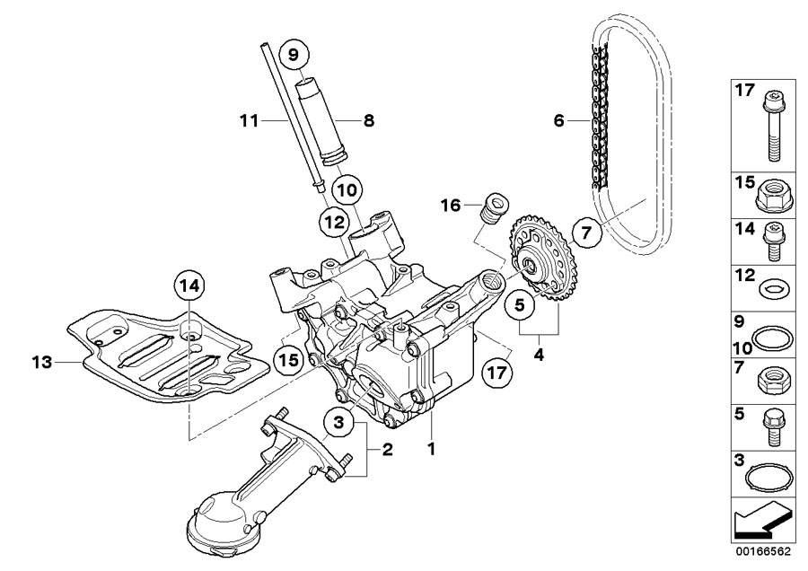 Diagram Lubrication SYSTEM/OIL pump with drive for your 2012 BMW 320i   