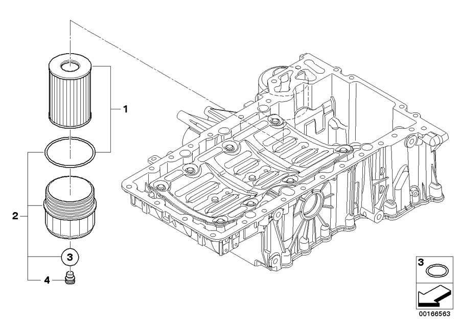 Diagram Lubrication system-oil filter for your 2011 BMW 750Li   