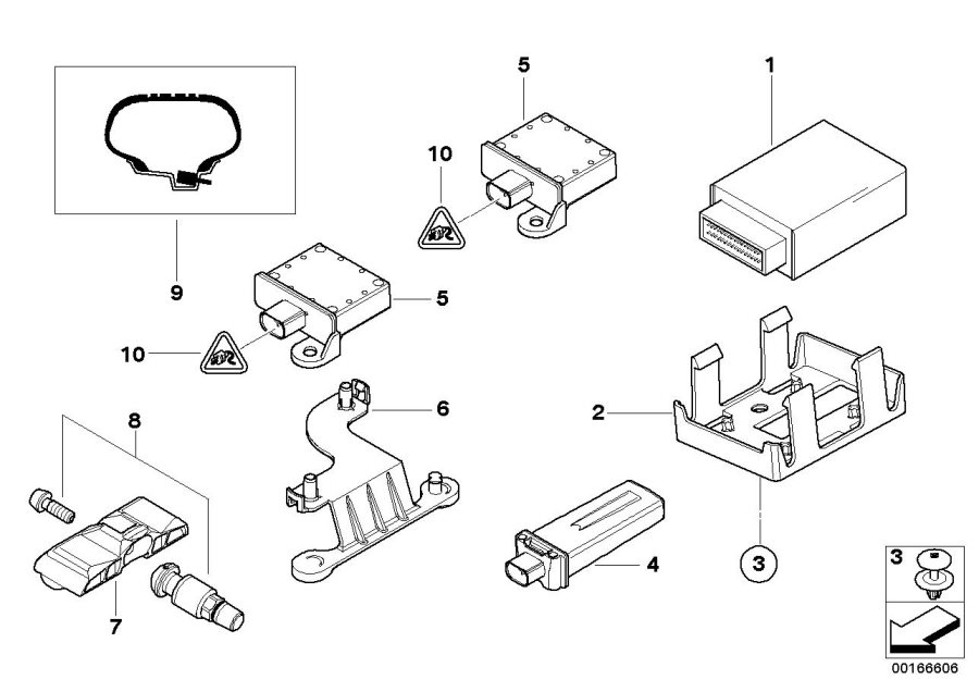 Diagram Tire pressure control (RDC) - ctrl unit for your MINI