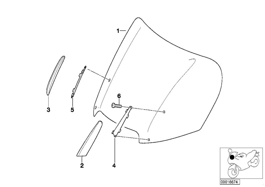 Diagram Windshield, adjustable/mounting hardware for your 2000 BMW K1200LT   