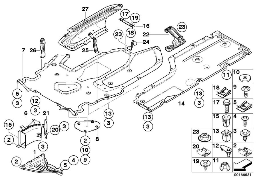 Diagram Shield,engine compartm./underfloor panel for your 2010 BMW Z4   