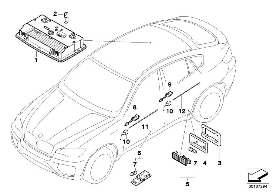 Diagram Various lamps for your BMW