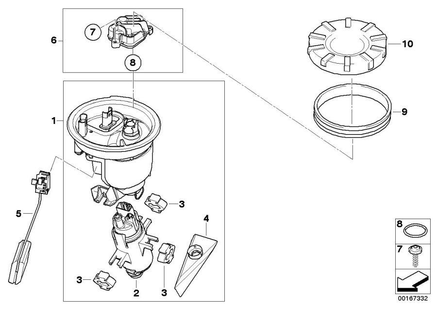 Diagram Fuel pump and fuel level sensor for your 2010 BMW G650GS   