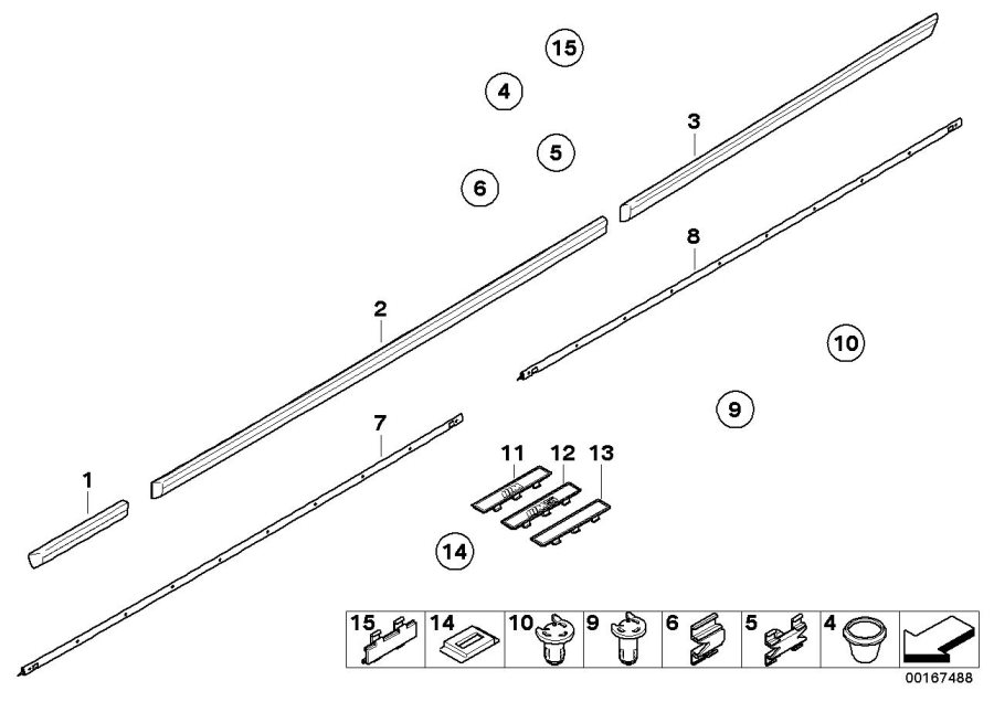 Diagram Exterior trim / grill for your 2023 BMW X3  30eX 