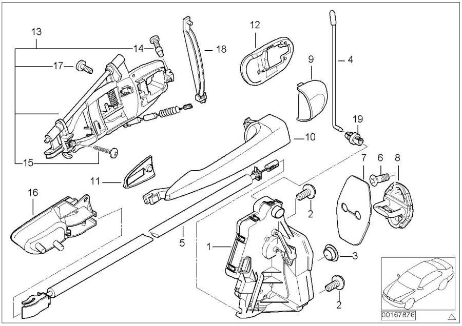 Diagram Door swivel handle, rr (from 09/00) for your 2003 BMW 745Li   