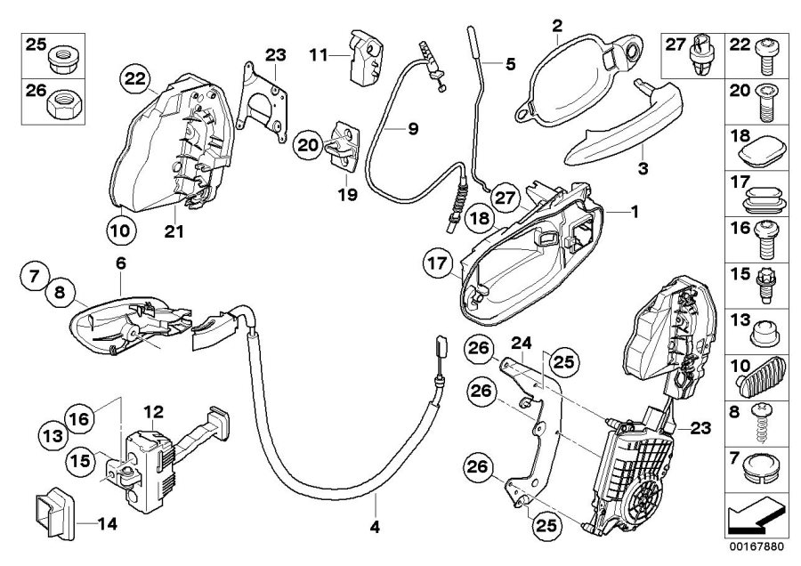 Diagram FRONT DOOR CONTROL/DOOR LOCK for your 2018 BMW X2   