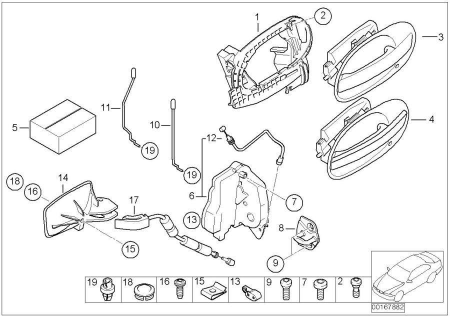 Diagram Rear door CONTROL/DOOR lock for your 2007 BMW M6   