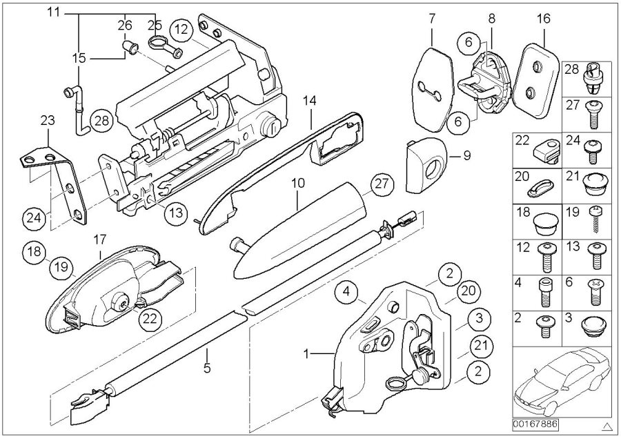 Diagram FRONT DOOR CONTROL/DOOR LOCK for your 2016 BMW M6   