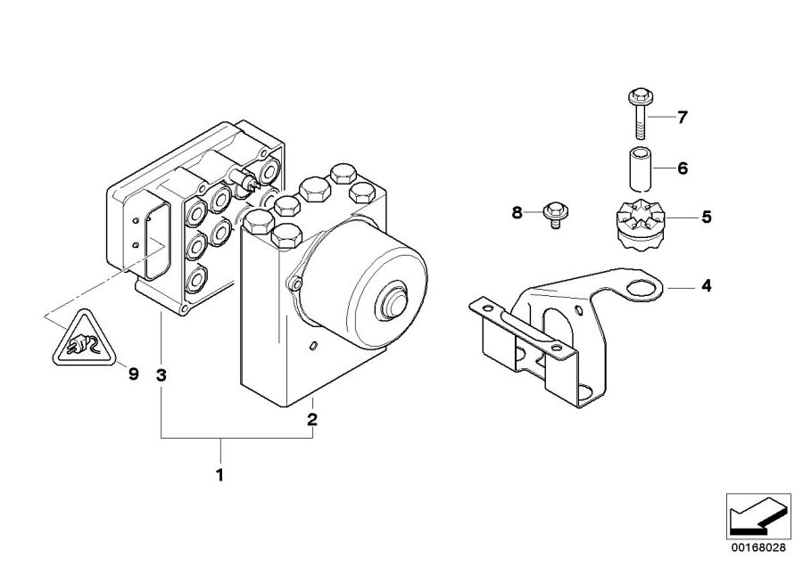 Diagram Abs hydro UNIT/CONTROL UNIT/SUPPORT for your BMW