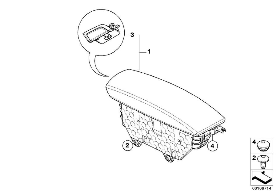 Diagram Armrest, centre console for your BMW