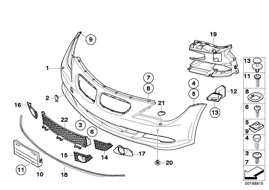 Diagram Trim cover, front for your 2004 BMW 645Ci   