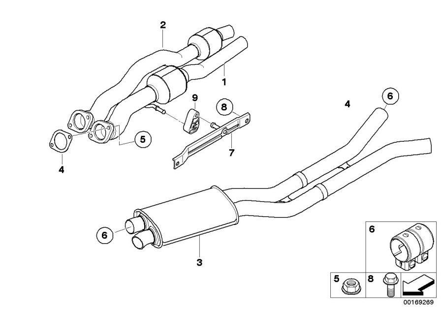 Diagram Catalytic CONVERTER/FRONT silencer for your 2016 BMW 750i   
