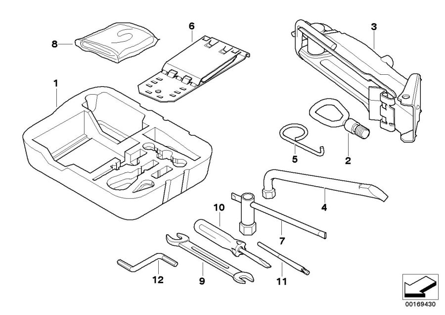 Diagram Car tool/Lifting jack for your 2006 MINI Convertible   